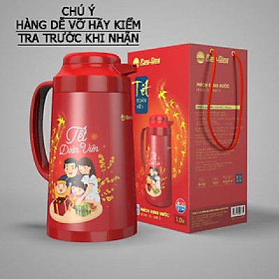 PHÍCH ĐỰNG NƯỚC NÓNG RẠNG ĐÔNG 1 LÍT HOA VĂN  TÊT 1040TS