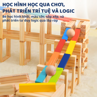 Thanh gỗ Domino xếp hình sáng tạo Mideer Archimedes City Blocks cho bé 4 5 6 7 8  tuổi