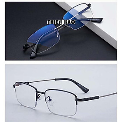 Kính lão thị, kính viễn thị Nam nữ  hàng đẹp xẻ cước chống as xanh Gọng TITANIUM càng dẻo KVM367 chuẩn độ