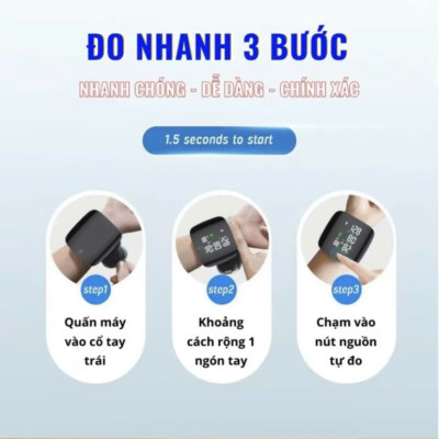 Máy Đô Huyết Áp Cổ Tay Thông Minh - Giọng Nói Tiếng Việt, Công Nghệ Nhật, Màn Hình LED, Sạc Pijn , đồng hồ treo tường