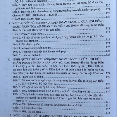  Các Nghị Quyết Của Hội Đồng Thẩm Phán Toà Án Nhân Dân Tối Cao Về Hình Sự Và Tố Tụng Hình Sự Từ Năm 1986 Đến Năm 2024