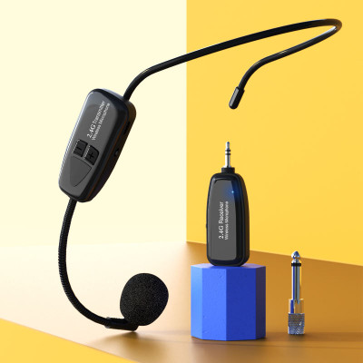 Micro Không Dây 2.4G G18 Đeo Tai, Tích Hợp Nút Điều Chỉnh Âm Lượng, Kết Nối Dài 50m, Pin Lithium 400mAh, Jack 3.5mm và 6.5mm, Hỗ Trợ Giảng Dạy, Thuyết Trình, Livestream, Chất Âm To Rõ, Dễ Dàng Sạc USB Qua Laptop, PC, Pin Dự Phòng | Hàng Nhập Khẩu
