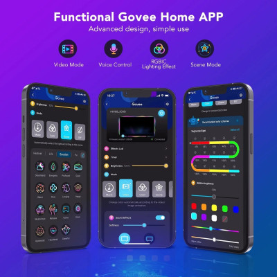 Đèn LED dây mở rộng màn hình Govee Immersion TV Backlights T1 (75-85") | Cảm biến nhạc, đổi màu theo màn hình siêu mượt