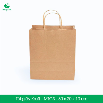 MTG3 MTG3T - 30x20x10 cm - Combo 25 túi giấy Kraft Nhật cao cấp