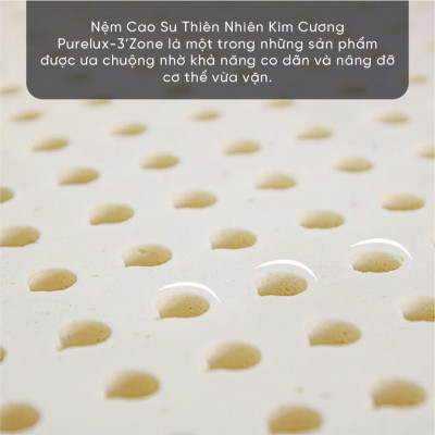 Nệm Cao Su Thiên Nhiên Kim Cương Purelux- 3’Zone