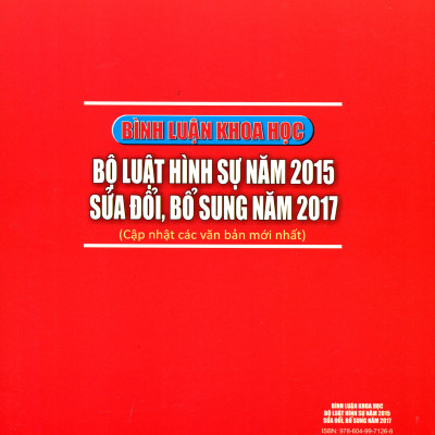 Bình Luận Khoa Học Bộ Luật Hình Sự Năm 2015 Sửa Đổi, Bổ Sung Năm 2017