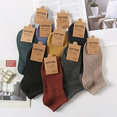 Combo 10 đôi Tất Nam Nữ Cotton Trơn Cổ Ngắn - Tất Vớ Cổ Thấp TN9005L	