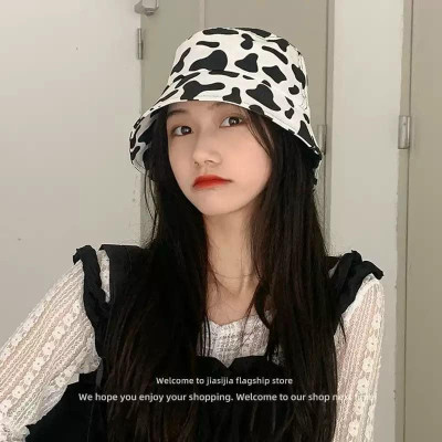  Mũ Ngựa Vằn Bò Sữa Unisex  Mũ vành tròn tai bèo, bucket màu loang trắng đen nam nữ Ulzzang HO