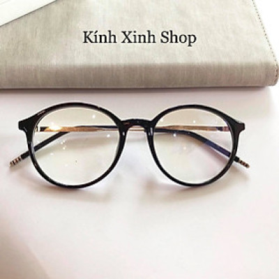 Kính Giả Cận, Gọng Kính Cận Nam Nữ Mắt Tròn Gọng Kim Loại Hàn Quốc Chống Nắng UV - KĨNH XINH SHOP