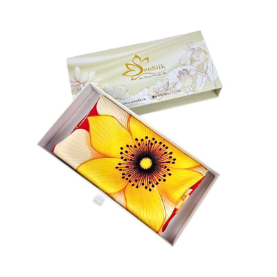 Khăn in Lụa 100% Tơ Tằm SenSilk Hoa Đào - Quà Tặng Doanh Nghiệp Tinh Tế - Square Silk Scarf Printed - Khăn Lụa Tơ Tằm Thuần Việt