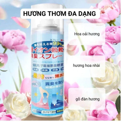 Bình Xịt Khử Mùi Giày Công Nghệ Bạc AG+ Dung Tích 260ml Khử Mùi 24h