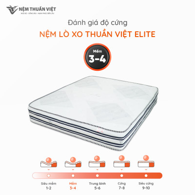 Nệm Lò Xo Thuần Việt Elite 22cm - Túi Lò Xo Độc Lập Giảm Tiếng Ồn, Gấp 3 Êm Ái & Thoáng Khí - Cuộn Hút Chân Không Tiện Lợi, Dễ Dàng Vận Chuyển
