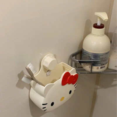 Hộp Đựng Mỹ Phẩm Treo Tường Hello Kitty  – Hộp Nhựa Lưu Trữ Đồ Lặt Vặt Không Cần Khoan, Giá Đỡ Nhà Tắm Dễ Thương - HÀNG CHÍNH HÃNG MINIIN