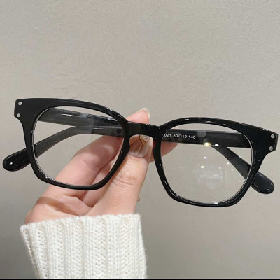 Kính Mắt vuông gọng nhựa đen dáng basic cho nam nữ