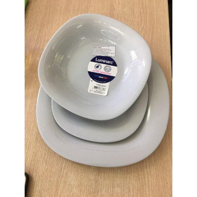 Đĩa (dĩa) thủy tinh đựng thực phẩm Luminarc Carine Granit 19cm, dùng vi sóng, máy rửa bát - N6613