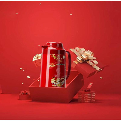 PHÍCH ĐỰNG NƯỚC NÓNG RẠNG ĐÔNG 1 LÍT HOA VĂN  TÊT 1040TS