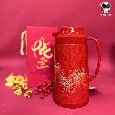 PHÍCH ĐỰNG NƯỚC NÓNG RẠNG ĐÔNG 1 LÍT HOA VĂN  TÊT 1040TS