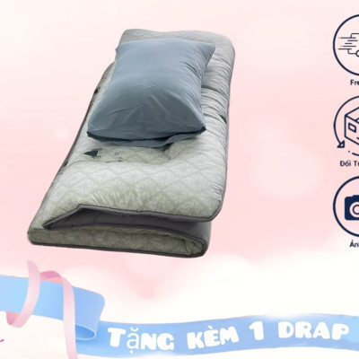 Nệm Trải Sàn, Đệm, Topper Hàng Xuất Nhật 1Mx2M, 1M2X2M, 1M4x2M, 1M6x2M, 1M8X2M Dày 9CM Tặng Kèm Drap Nệm