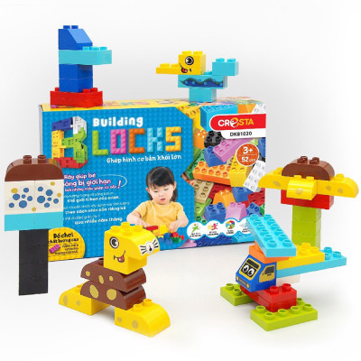 Đồ chơi lắp ráp ghép hình cơ bản khối lớn - CRESTA DK81020 (52 chi tiết)