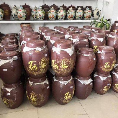 Hũ Sành Đựng Gạo,Ngâm Rượu Chữ Tài Lộc 