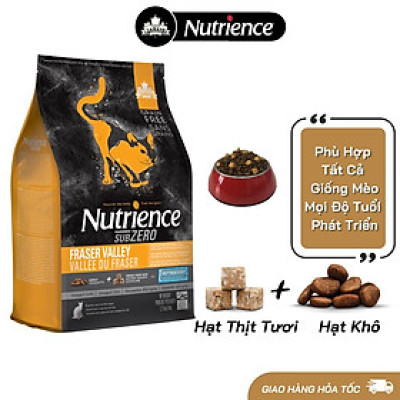 Thức Ăn Hạt Cho Mèo Nutrience Subzero Bao 5kg Vị Gà Tây và 6 Loại Cá Biển Trái Cây Rau Củ