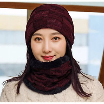 KHĂN CHOÀNG CỔ KÈM NÓN LEN KHĂN LEN KÈM MŨ LEN - DONA21012902