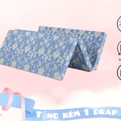 Nệm Bông Ép Cao Cấp Gấp 3 Dày 9cm Đủ Size ( Giao Màu Ngẫu Nhiên )
