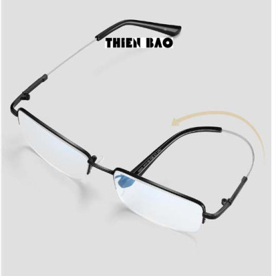 Kính lão thị, kính viễn thị Nam nữ KVM367 càng dẻo chuẩn độ hàng đẹp xẻ cước chống as xanh Gọng TITANIUM