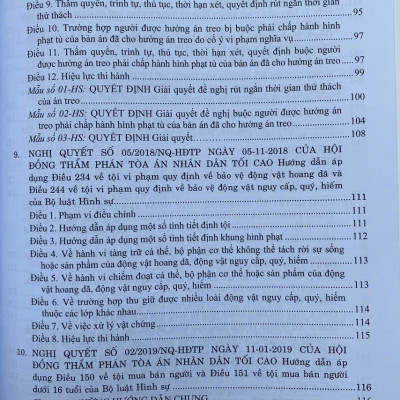  Các Nghị Quyết Của Hội Đồng Thẩm Phán Toà Án Nhân Dân Tối Cao Về Hình Sự Và Tố Tụng Hình Sự Từ Năm 1986 Đến Năm 2024