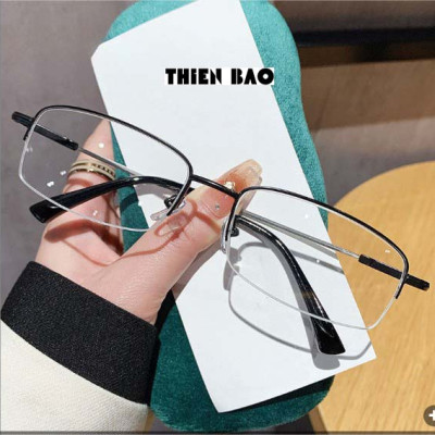 Kính lão thị, kính viễn thị Nam nữ KVM367 hàng đẹp xẻ cước chống as xanh  chuẩn độ Gọng TITANIUM càng dẻo