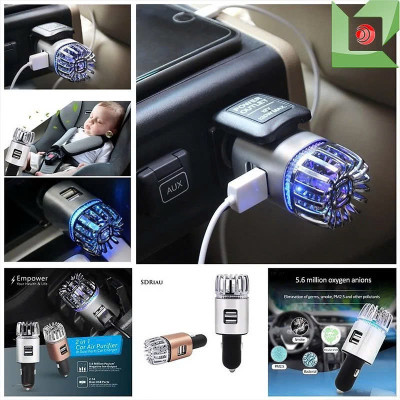 Máy Lọc KhônngKhí ÔTo Tạo Ion Âm – Khử Mùi, Kháng Khuẩn, Kèm 2 Cổng Sạc USB, đèn ốp trần