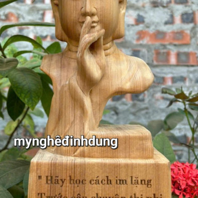 Tượng lời phật dậy bằng gỗ ngọc am thơm nức kt cao 30x12x8cm