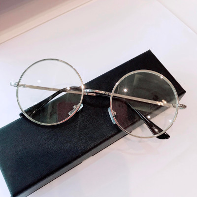 Kính Gọng Mắt Tròn Xoe Kim Loại Phong Cách Cổ Điển (BẠC)