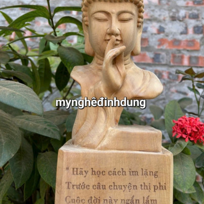 Tượng lời phật dậy bằng gỗ ngọc am thơm nức kt cao 30x12x8cm