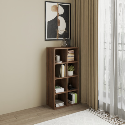 HAPPY FURNITURE , Kệ sách 8 ngăn - CHANN, KSA_105 , 54cm x 28cm x 106cm DxRxC