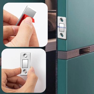 Nam Châm Gắn Cửa Tủ Chữ L Chốt Khoá Ngăn Kéo Hút Cố Định Mạnh Mẽ Kèm Keo Dán Siêu Dính Tiện Lợi