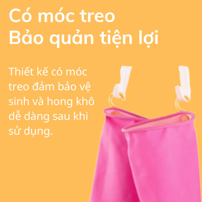 Hàng Tặng Không Bán - 2 Đôi Găng Tay cao Su Tự Nhiên Hàn Quốc Có Móc 37cm 