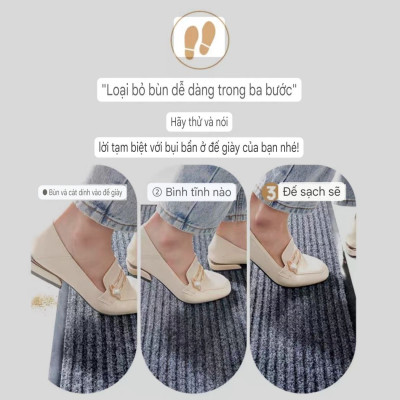 Thảm chùi chân đế chống trượt dạng sọc Stripmate Màu Xám đen & Đỏ đun