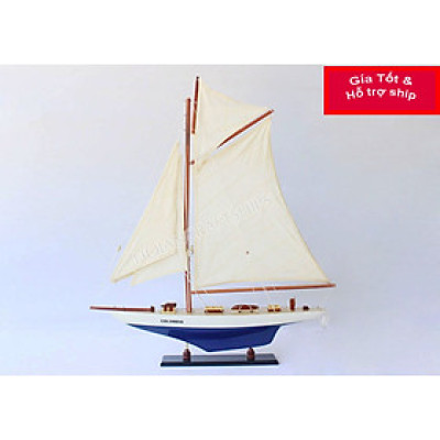 Mô hình thuyền buồm Columbia (trắng - xanh dương)