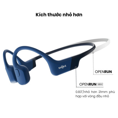 Tai Nghe Bluetooth Thể Thao Dẫn Truyền Âm Thanh Qua Xương SHOKZ OPEN RUN MINI S803 - Hàng Chính Hãng - Kháng nước IP67 - Sạc nhanh- Pin sử dụng trong 8 tiếng