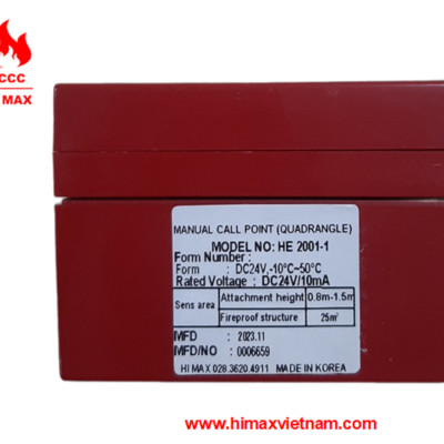 Nút ấn báo cháy hình vuông hi max HE2001-1