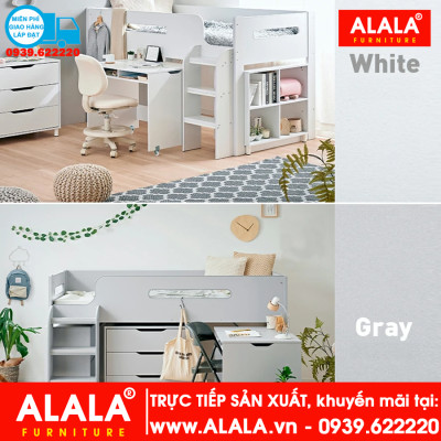 Giường tầng cho Bé ALALA138 đa năng/ Miễn phí vận chuyển và lắp đặt/ Đổi trả 30 ngày/ Sản phẩm được bảo hành 5 năm từ thương hiệu ALALA/ Chịu lực 700kg