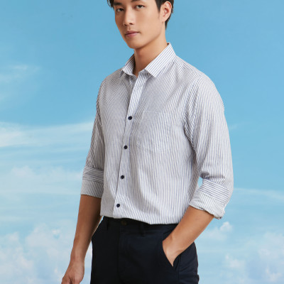 Áo Sơ Mi Sọc Nam Tay Dài Sơ Mi Công Sở Ninomaxx Thương Hiệu N&M 2011072