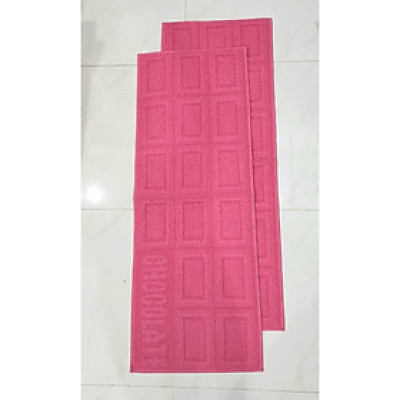 Bộ 02 Thảm bếp cao cấp chống trượt CONDOR JAPAN 0.45X1.2m và 0.45X1.2m-  Hồng họa tiết nổi 3D