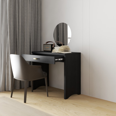 HAPPY FURNITURE , Bàn trang điểm 1 ngăn kéo - CHEVY, BAN_136 , 90cm x 45cm x 78cm DxRxC