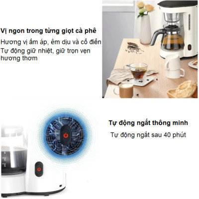 Máy pha cà phê, pha trà tự động Drip thương hiệu HiBREW H12 - Dung tích 750ml - Công suất 700W - Hàng chính hãng