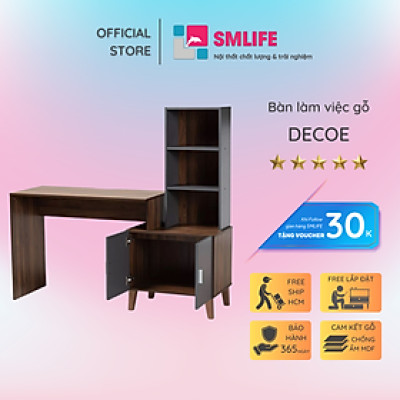 Bàn liền giá sách đa dạng thiết kế đẹp SMLIFE Decoe