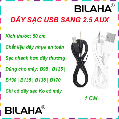 Dây sạc máy massage USB sang 2.5 Aux, dành cho các loại máy massage mặt mắt body toàn thân đầu nhọn loại tốt