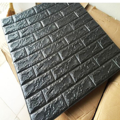 Bộ 5 Tấm Xốp Dán Tường 3D Giả Gạch Đen 70cmx77cm