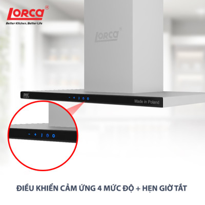 Máy hút mùi chữ T LORCA TA 6007P - Hàng Chính Hãng Nhập Khẩu Ba Lan Êm Ái Tiết Kiệm Điện Sức Hút Mạnh